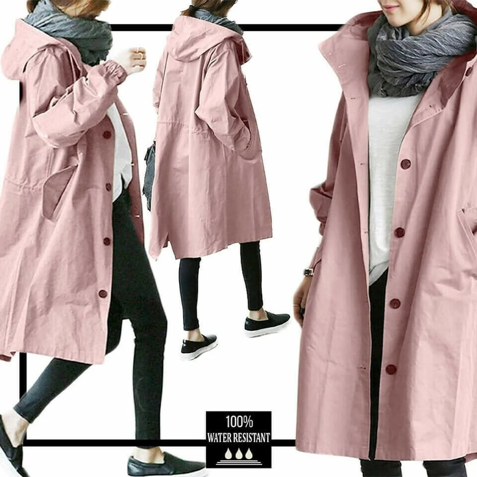 Women's Windbreaker Oversized Hooded Water-Repellent