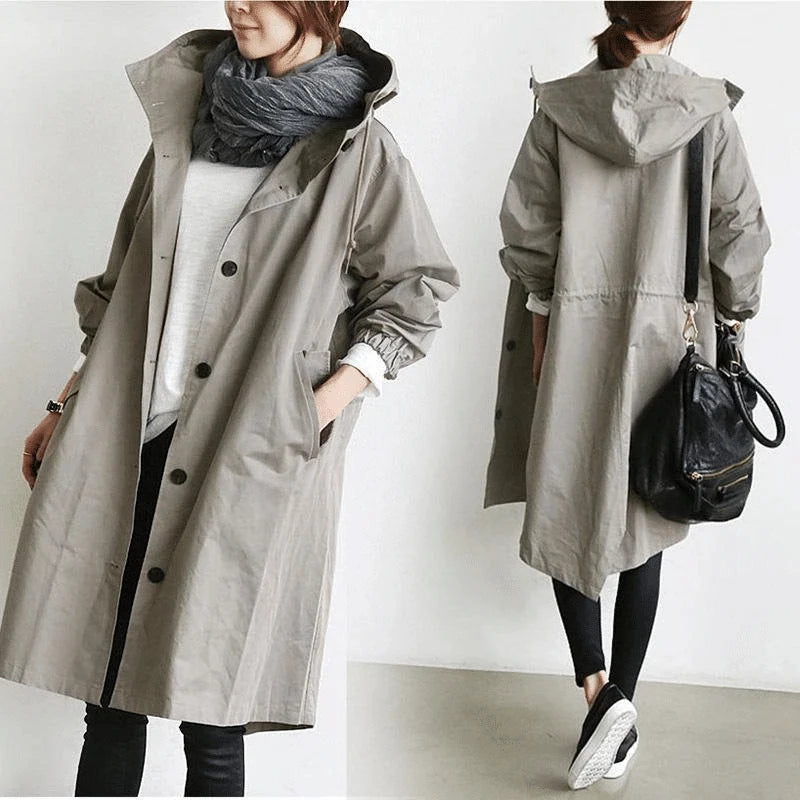 Women's Windbreaker Oversized Hooded Water-Repellent