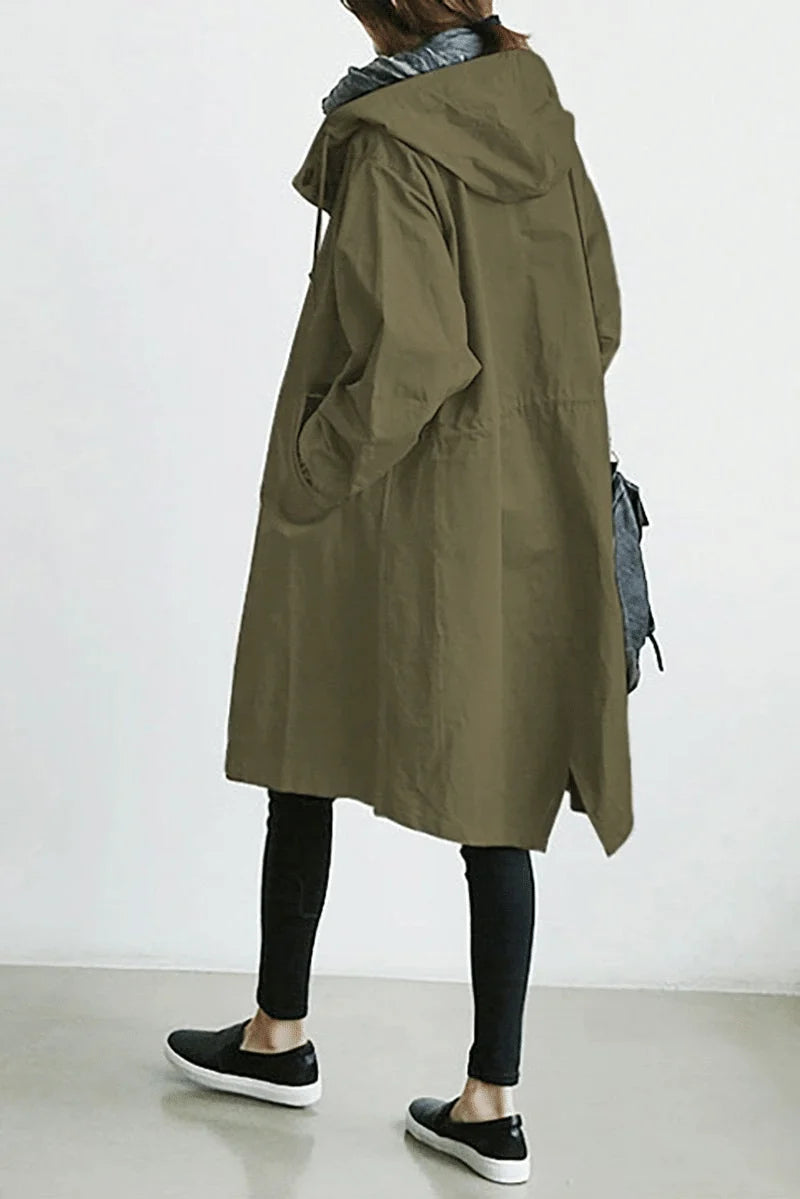 Women's Windbreaker Oversized Hooded Water-Repellent