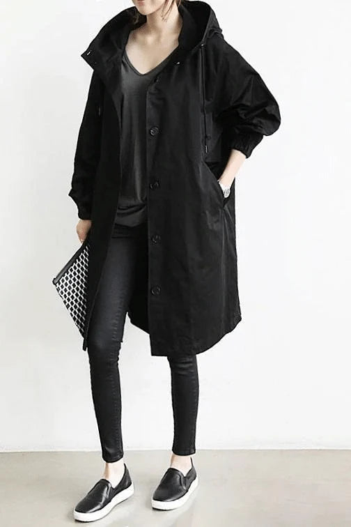 Women's Windbreaker Oversized Hooded Water-Repellent