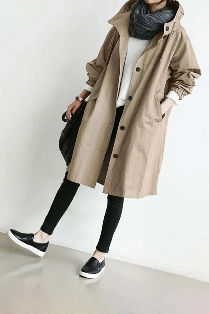 Women's Windbreaker Oversized Hooded Water-Repellent