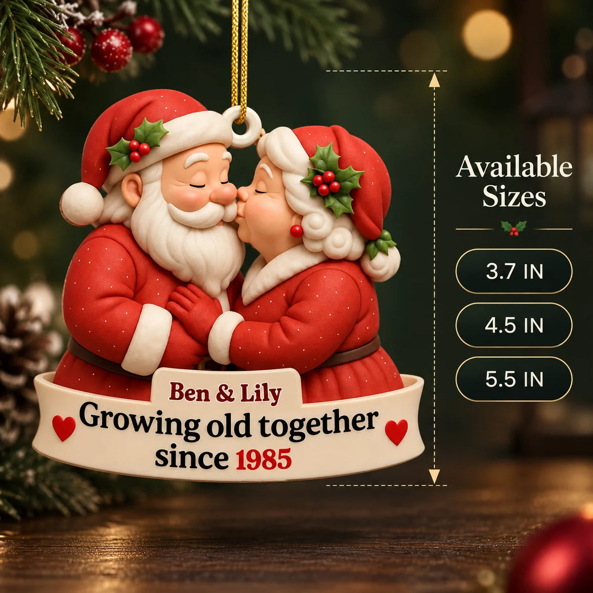 Wood Ornament Personalized Photo & Name Fade Resistant Print