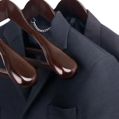 Wooden Hangers Curved Design Metal Accents Set of 4