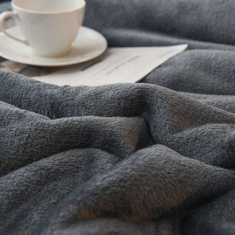 Wool Blanket Double-Sided Flannel & Cashmere Lined