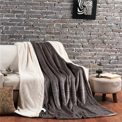 Wool Blanket Double-Sided Flannel & Cashmere Lined