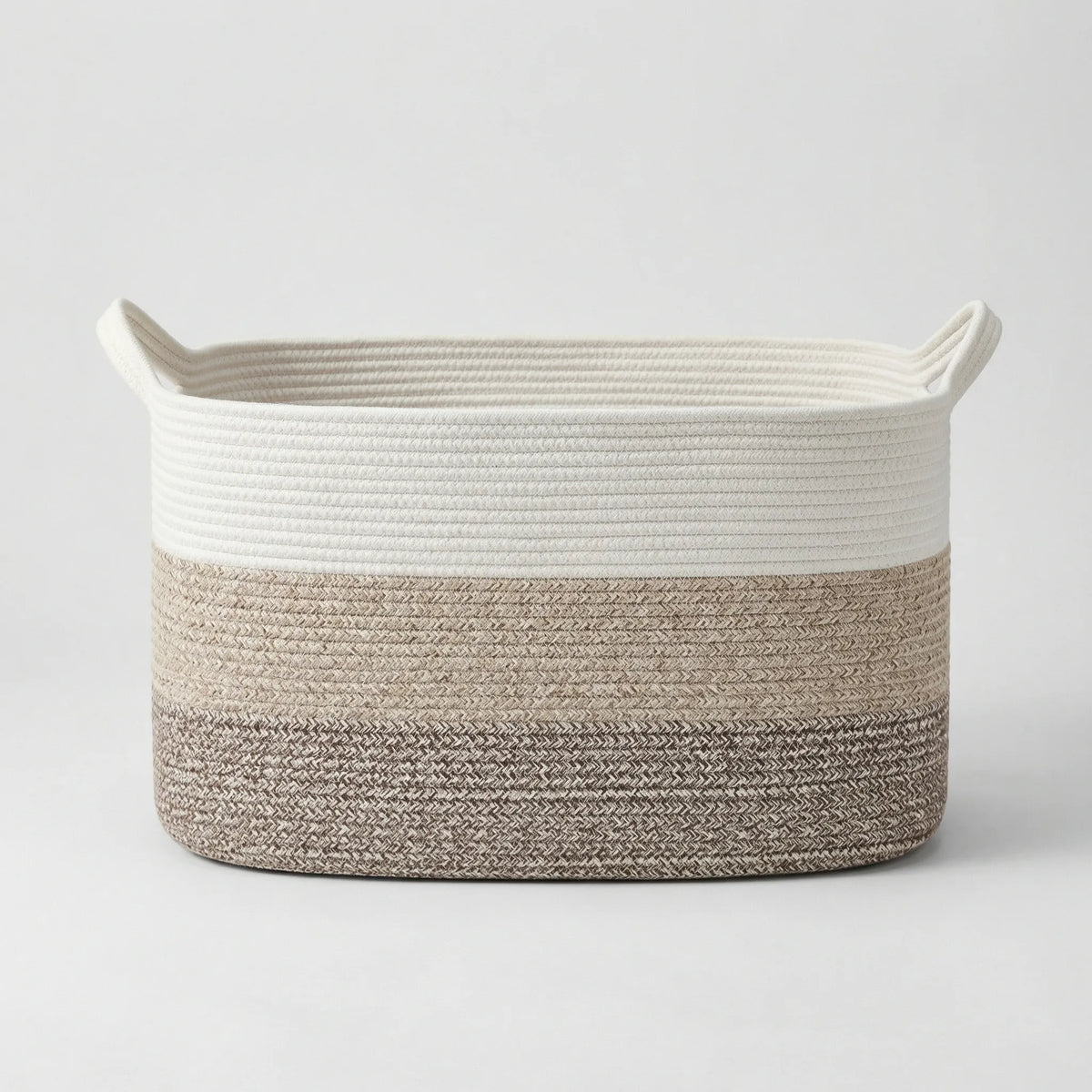 Woven Storage Basket Collapsible With Handles Machine Washable
