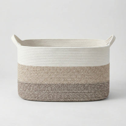 Woven Storage Basket Collapsible With Handles Machine Washable