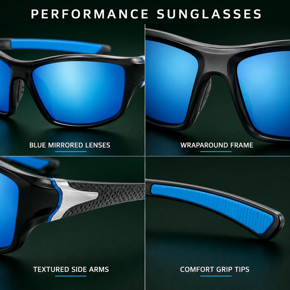 Wraparound Sunglasses Polarized Mirrored UV400