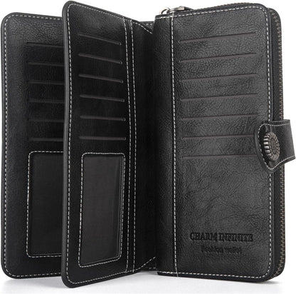 Wrist Wallet RFID-Blocking PU Leather Multiple Card Slots