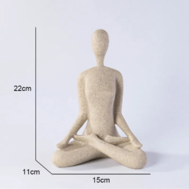 Yoga Statue Resin Minimalist Bronze Finish