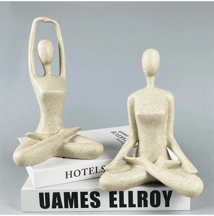 Yoga Statue Resin Minimalist Bronze Finish