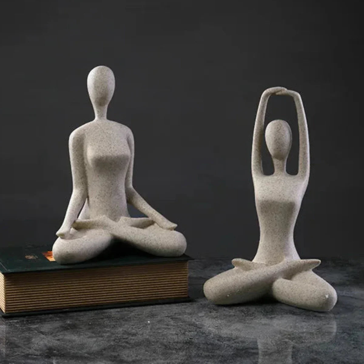 Yoga Statue Resin Minimalist Bronze Finish