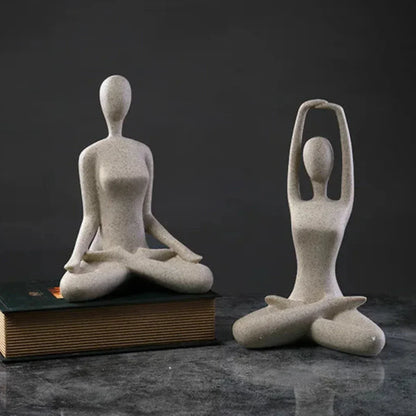 Yoga Statue Resin Minimalist Bronze Finish