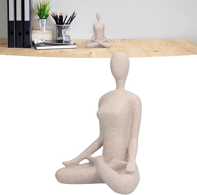 Yoga Statue Resin Minimalist Bronze Finish