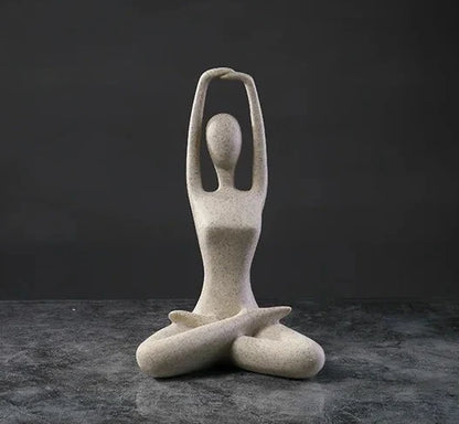 Yoga Statue Resin Minimalist Bronze Finish
