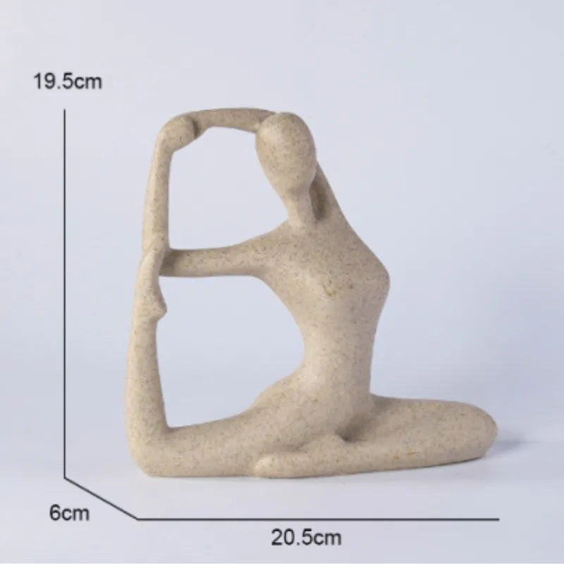 Yoga Statue Resin Minimalist Bronze Finish