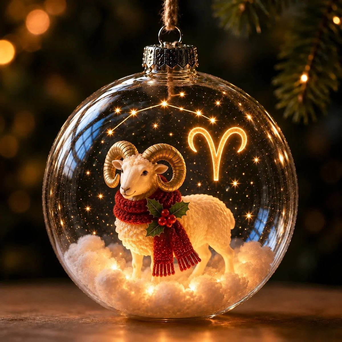 Zodiac Christmas Ornament Lighted Globe Constellation Design