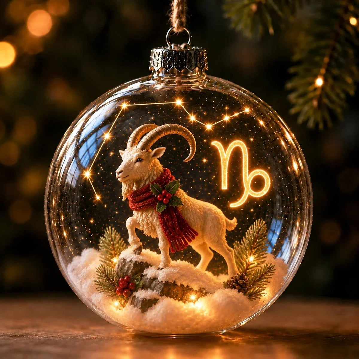 Zodiac Christmas Ornament Lighted Globe Constellation Design