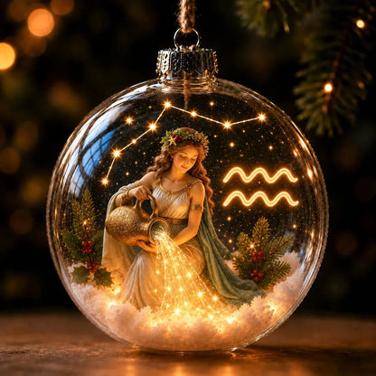 Zodiac Christmas Ornament Lighted Globe Constellation Design