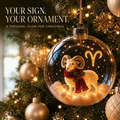 Zodiac Christmas Ornament Lighted Globe Constellation Design