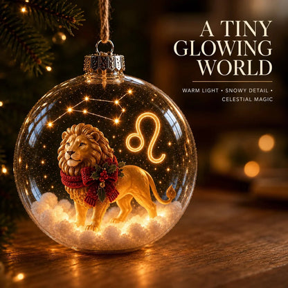 Zodiac Christmas Ornament Lighted Globe Constellation Design
