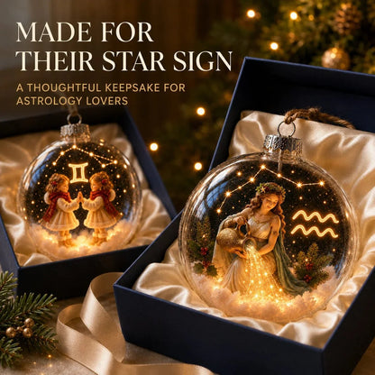 Zodiac Christmas Ornament Lighted Globe Constellation Design