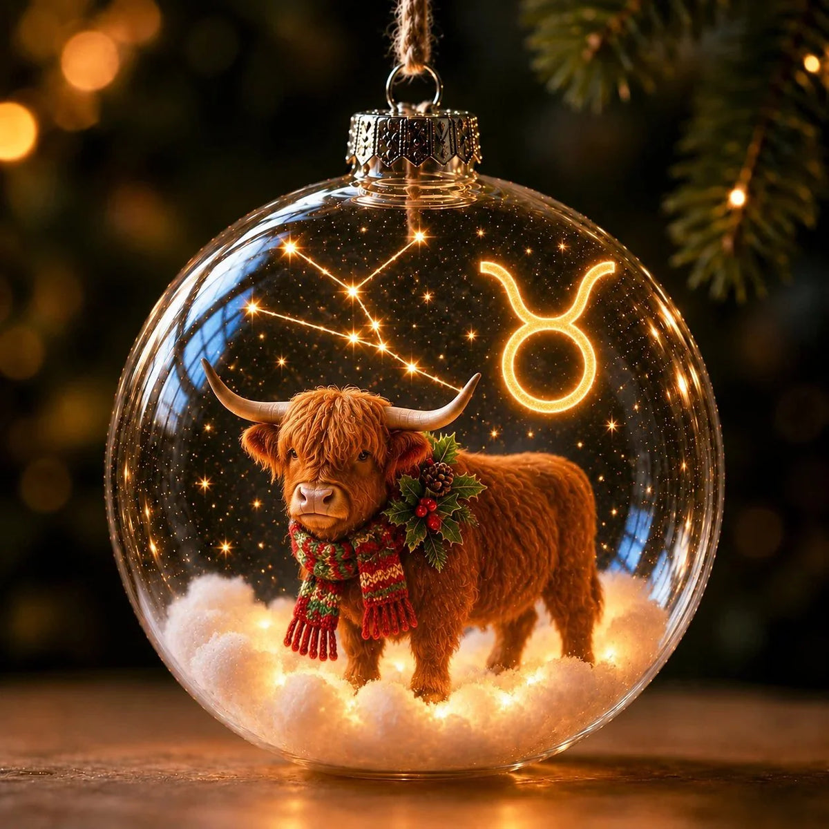 Zodiac Christmas Ornament Lighted Globe Constellation Design
