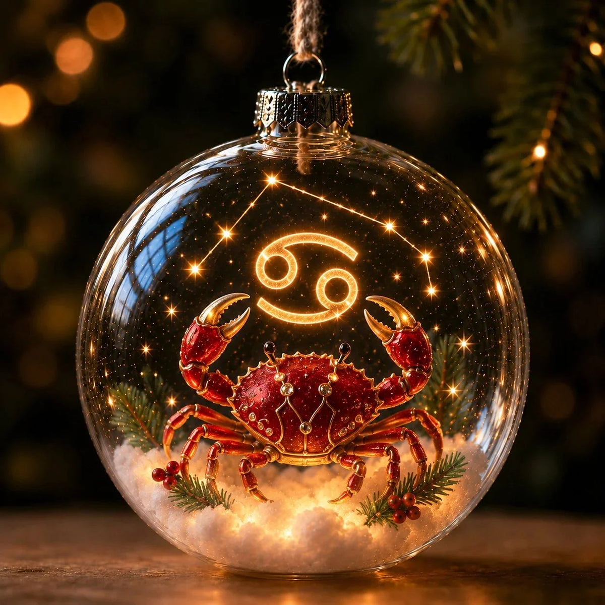 Zodiac Christmas Ornament Lighted Globe Constellation Design
