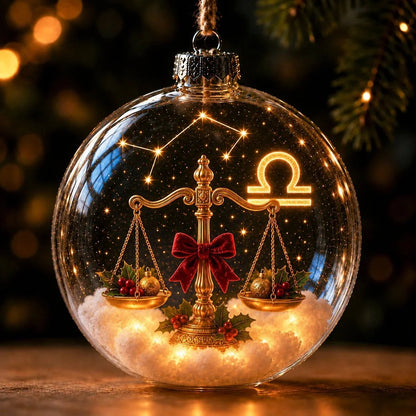 Zodiac Christmas Ornament Lighted Globe Constellation Design