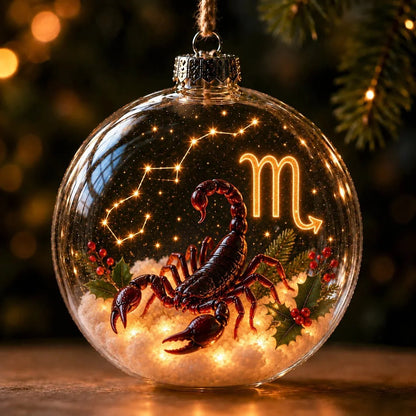 Zodiac Christmas Ornament Lighted Globe Constellation Design